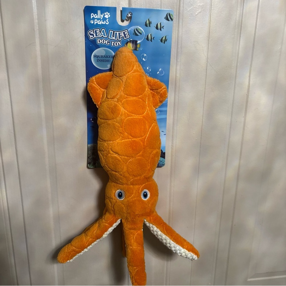 Pally Paws Sea Life Squid  15.5"Clinker & Squeaker.